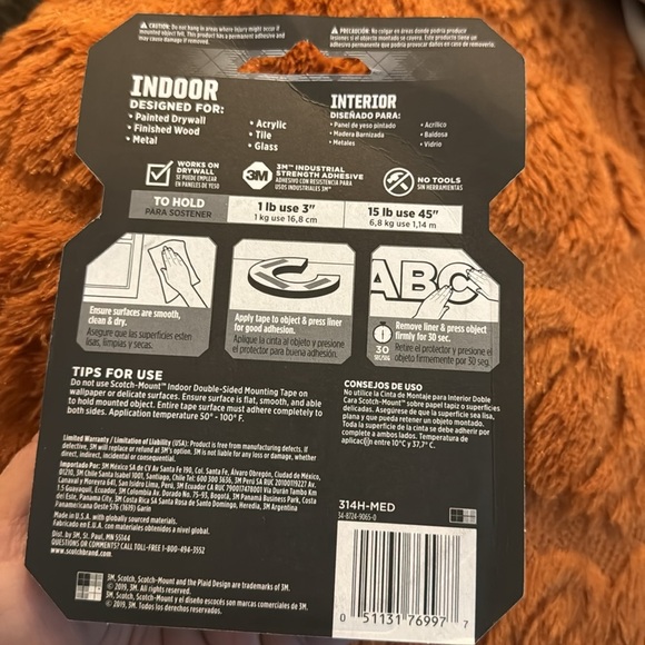 Scotch 1"x125" Indoor‎ Mounting Tape - Picture 4 of 4